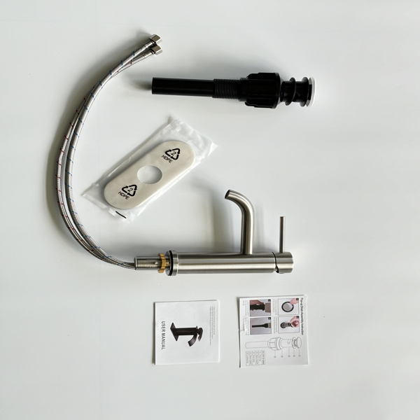 Single Handle Bathroom Faucet Lavatory Faucet Stainless Steel Single Hole-T10, Brushed Nickel[Unable to ship on weekends,usps/fedex]-12
