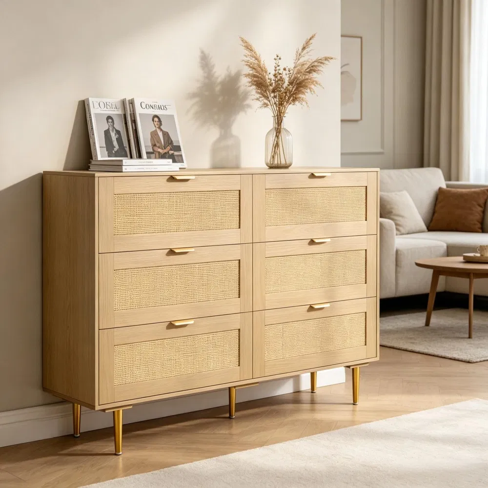 Rattan Storage Cabinet with 6 Drawers, picture 5 of 5