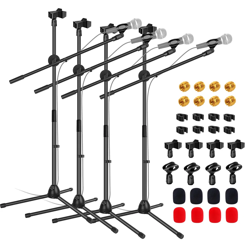 5Core Tripod 4Pcs Mic Stand Adjustable 76" Heavy Duty Floor Microphone Boom Arm image 16