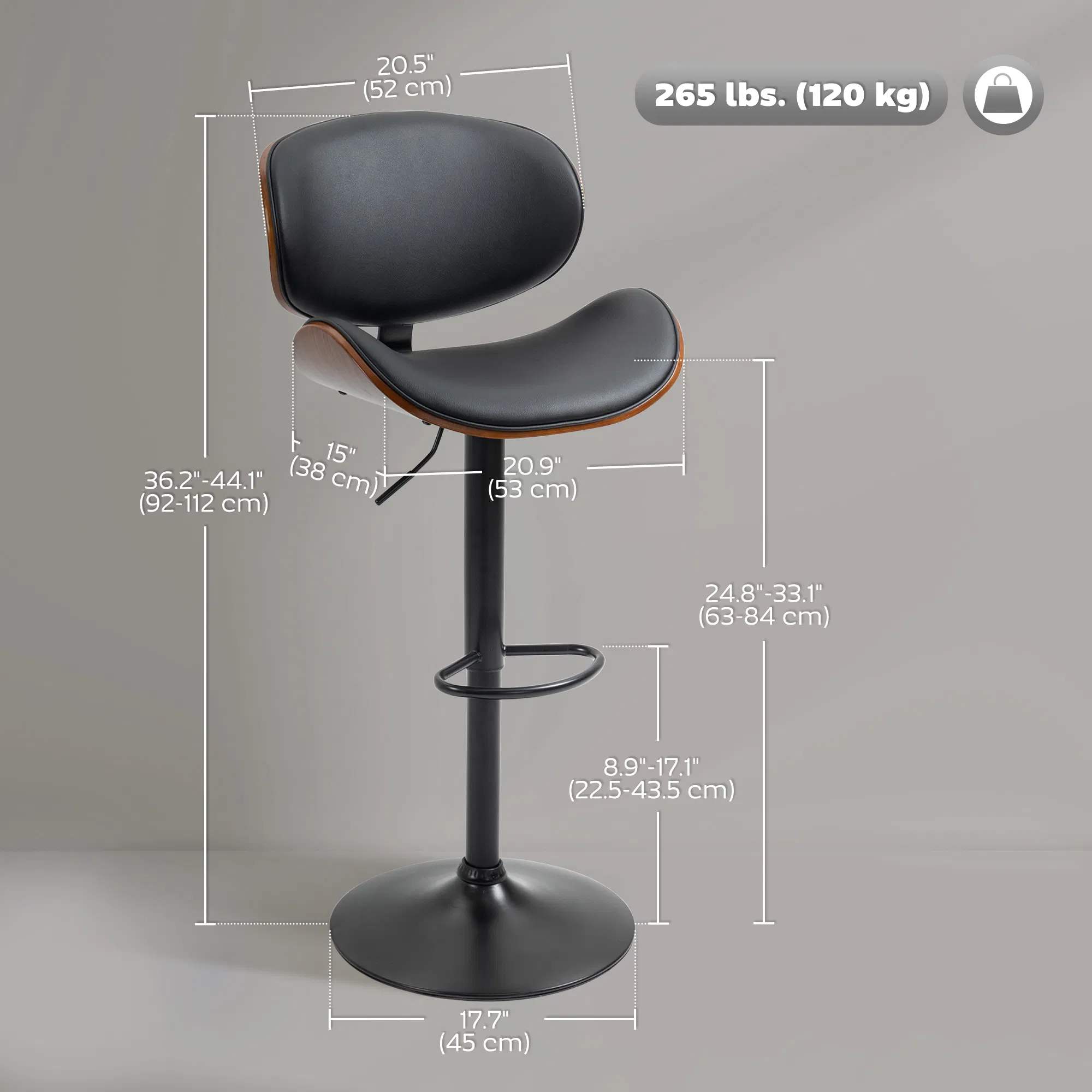 Adjustable Swivel Bar Stools, picture 2 of 5
