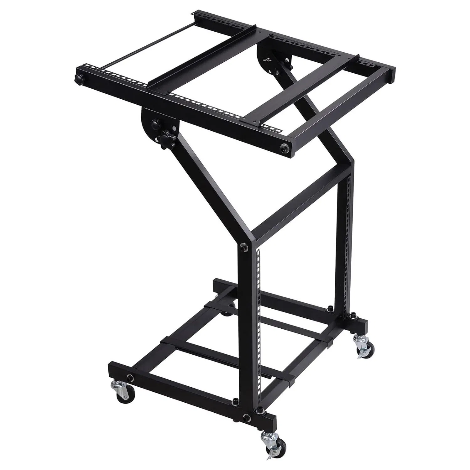 5 Core DJ Mixer Stand 9U/12U/16U Adjustable Rack Mount Rolling Stage Cart Pro Audio Studio Equipment for Homes Offices Stage Music Studios w Wheels