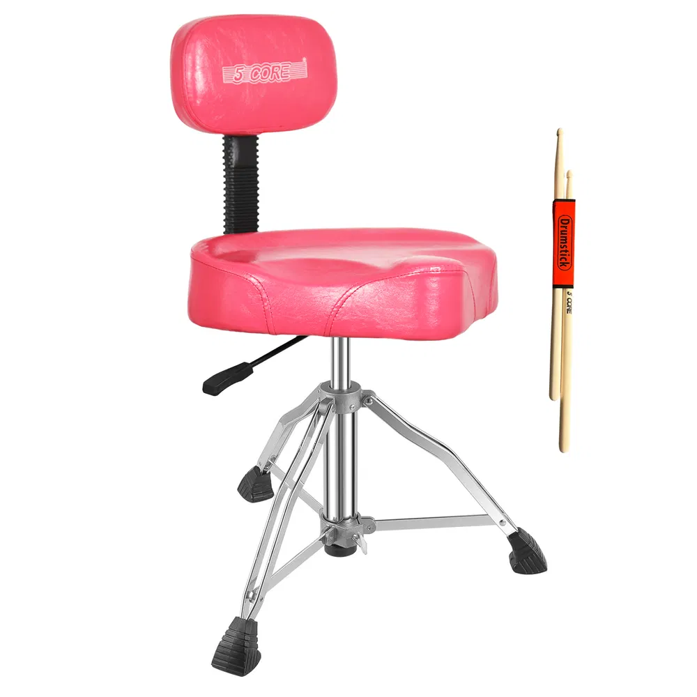 5Core Drum Throne 4" Cushion Padded Stool w Backrest Airlift Height Adjustable Chair w 441Lb Capcity image 23