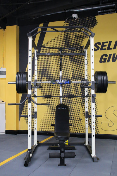white power rack home gym package