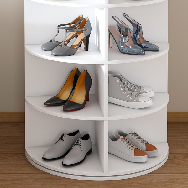 Rotating Shoe Rack Tower, 7-Tier Spinning Storage Rack, Free Standing 360° Revolving Shoe Organizer, Holds 28 Pairs of Shoes (7-Tier,White) -31