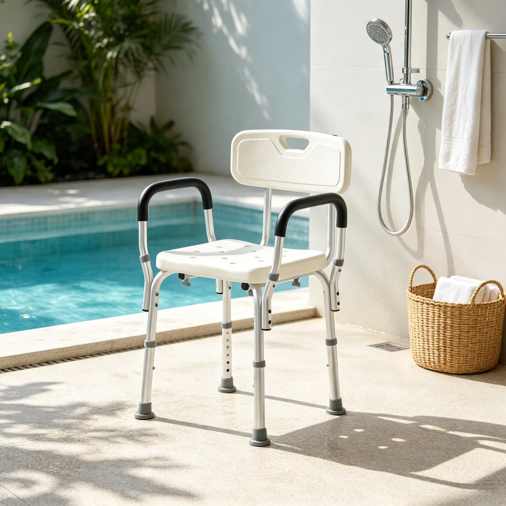 Adjustable Shower Chair with Back, picture 4 of 5