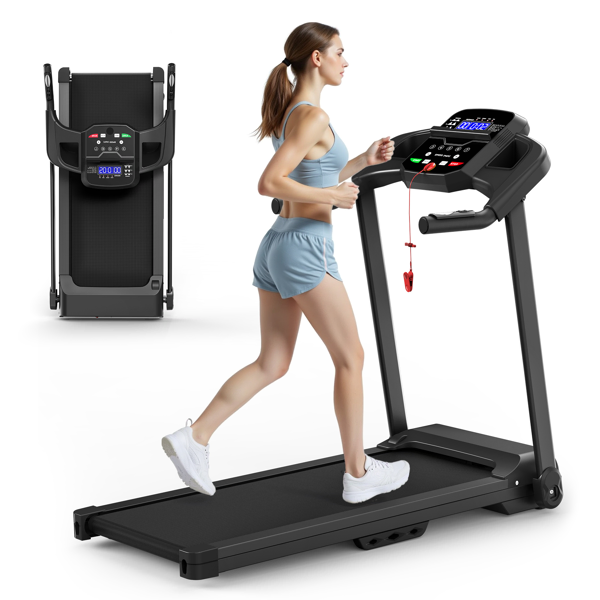 Treadmills for Home Treadmill with Incline Walking Pad Treadmill Running Machine 2.5HP Quiet Brushless, 265 Lbs Capacity, App, Pulse Sensor Heart Rate with LCD Display Holder for Cup & Phone-20