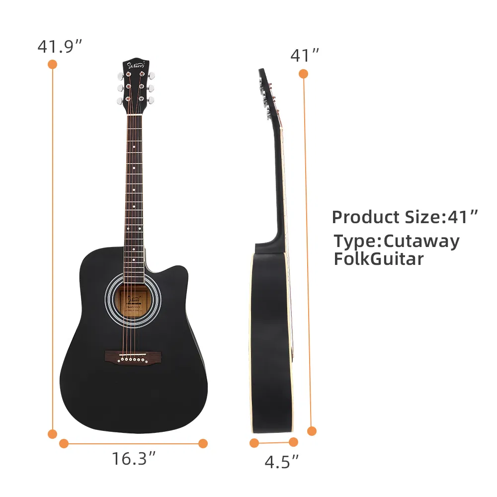 [Do Not Sell on Amazon] GT502 41-Inch Notch Spruce Panel Matte Edging Folk Guitar Bag Shield Wrench Black image 10