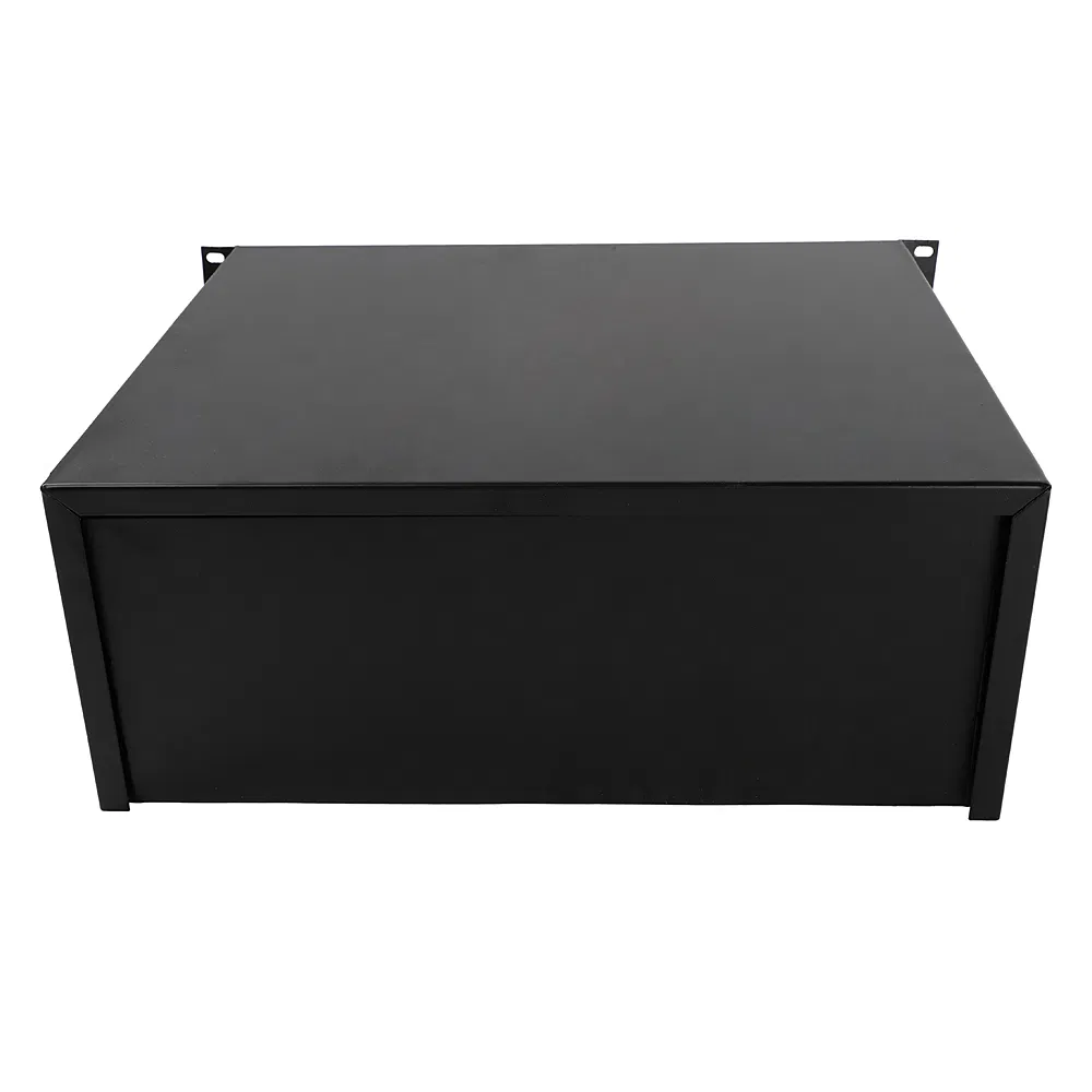 19" 4U Steel Plate DJ Drawer Equipment Cabinet with Keys Black image 11