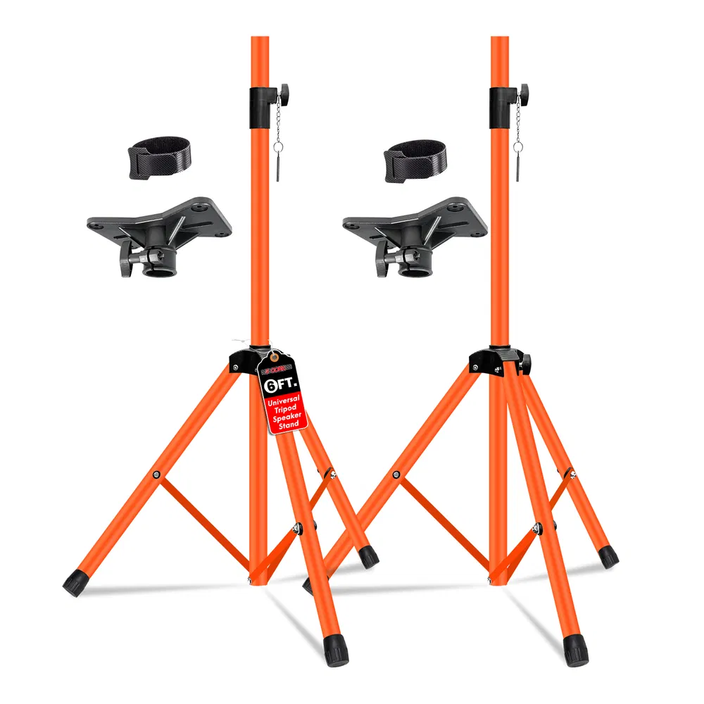 5 Core Speaker Stand Pair Height Adjustable Universal PA DJ Tripod Studio Monitor Stands Heavy Duty w 35mm Compatible Add for Home On Stage In Studio Use