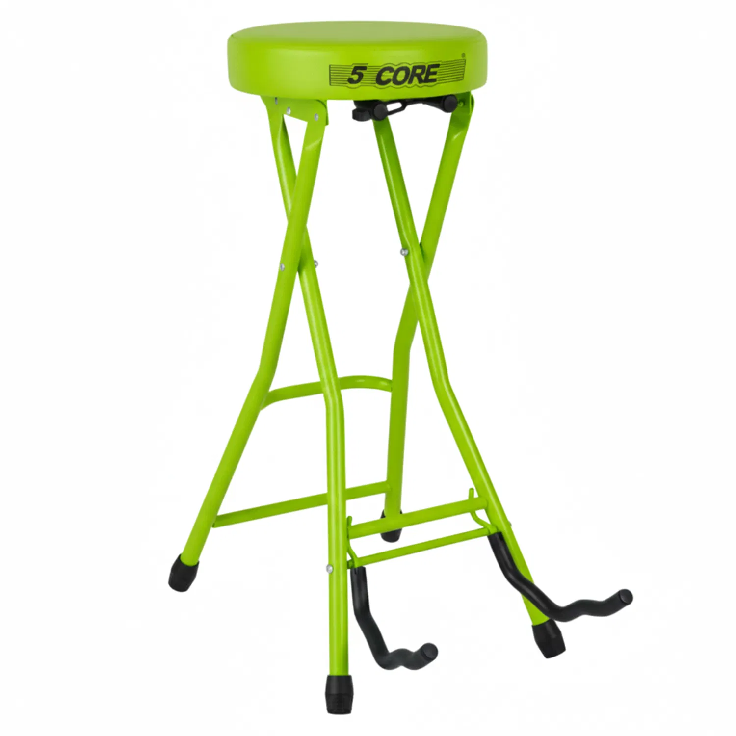 5 CORE Guitar Stool Seat Thick Cushioned Portable Durable Guitars Chair with Padded Holder Stand for Musicians - GSTOOL BLK