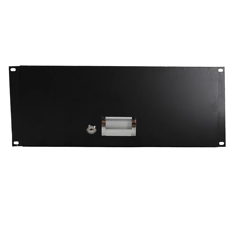19" 4U Steel Plate DJ Drawer Equipment Cabinet with Keys Black image 8