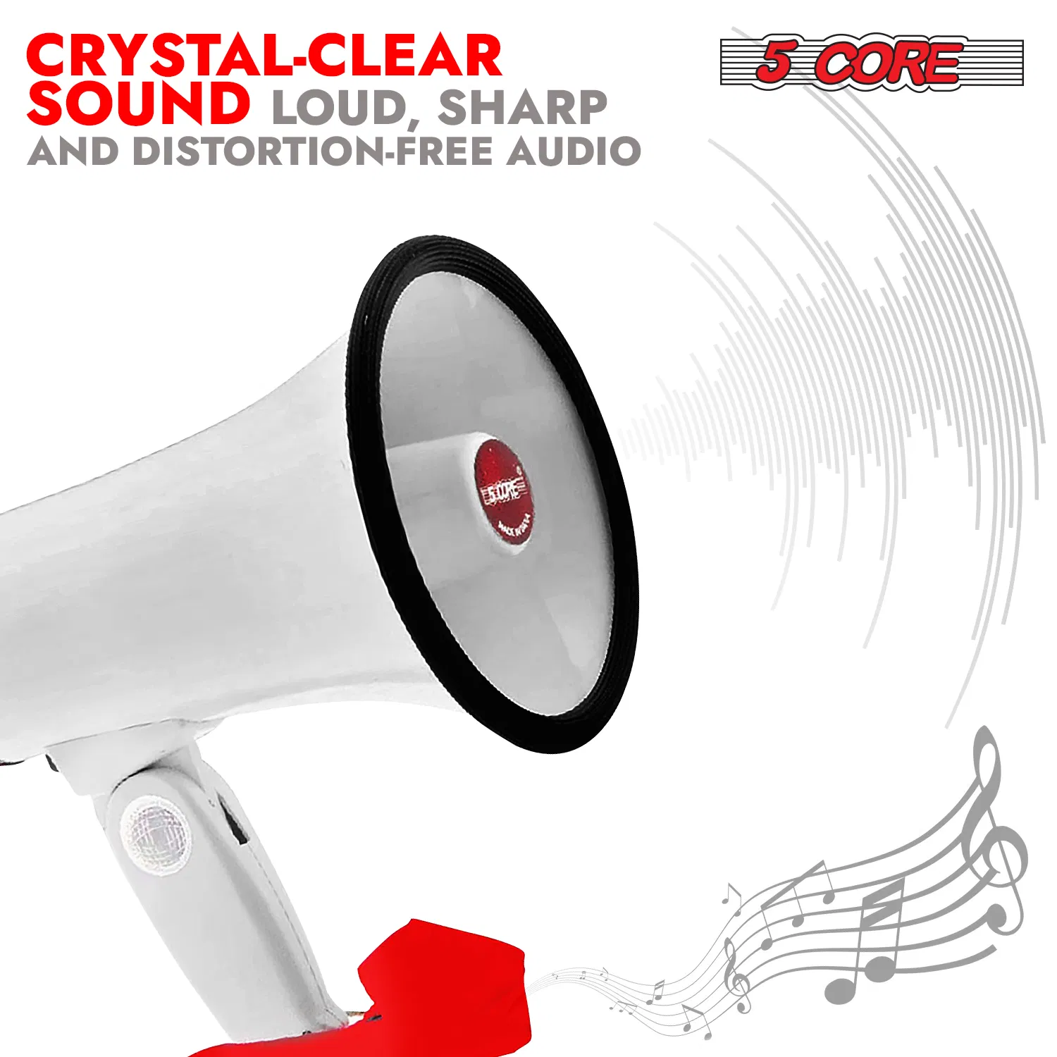 5 Core Megaphone 30W Bull Horn PA Speaker w 800 Yards Range Loud Siren Voice Amplifier Portable image 12