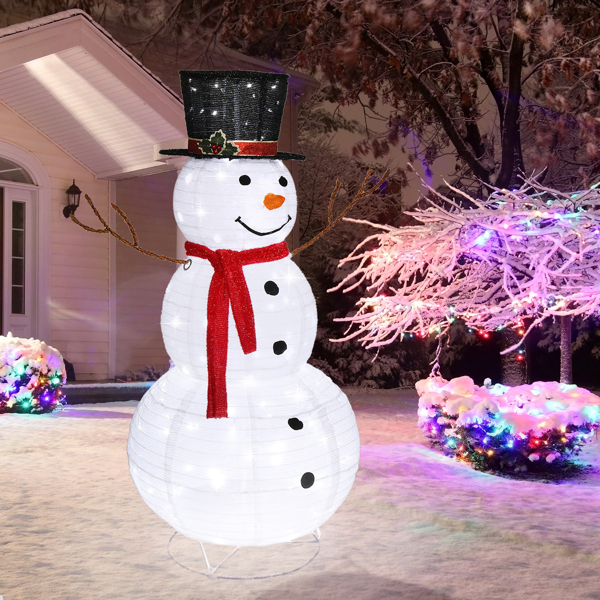 [Replace 62175283]60*60*120cm 30.00V 3.60W  Snowman Snow Fleece Garden Snowman Decoration White-45