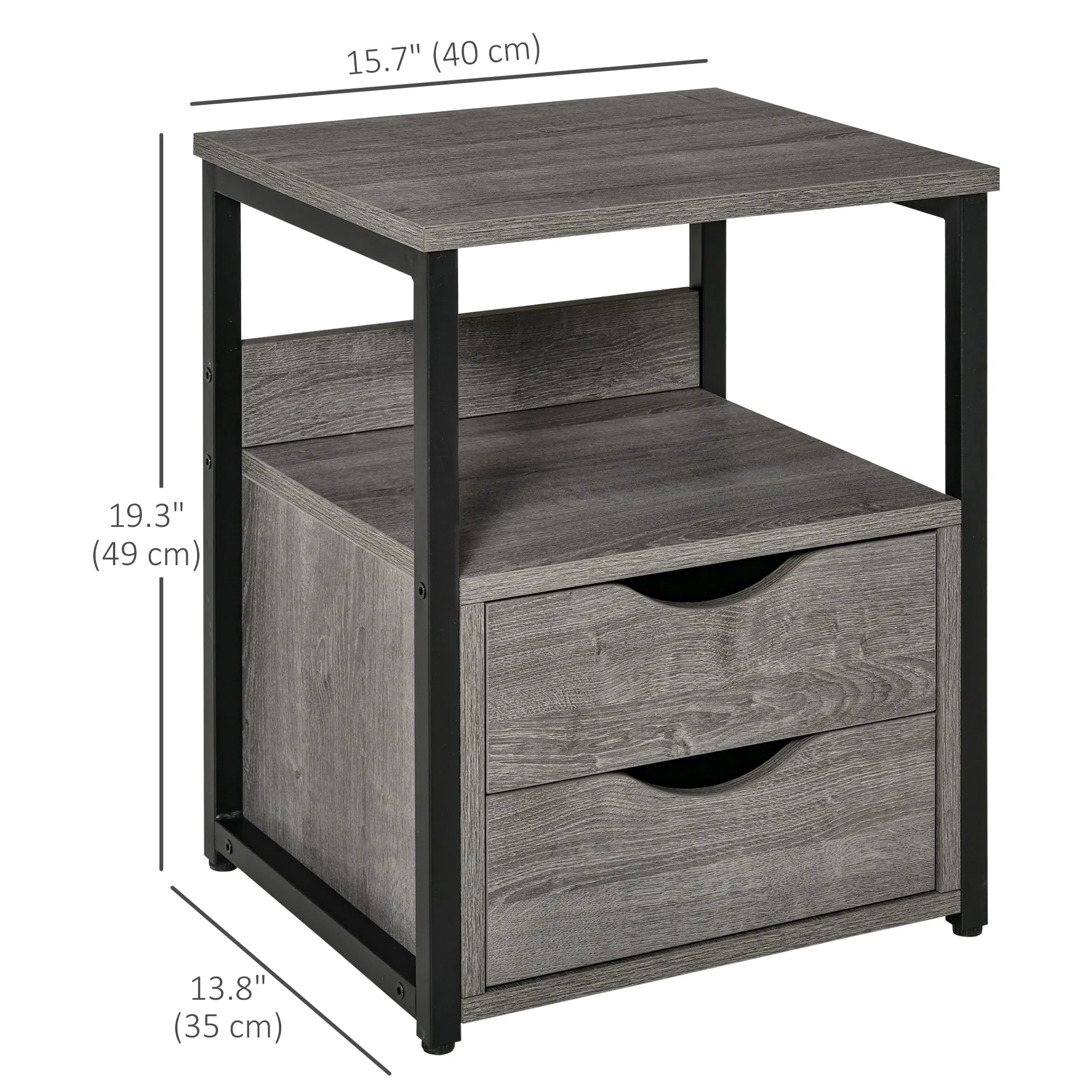 Nightstand with 2 Drawers, picture 2 of 5