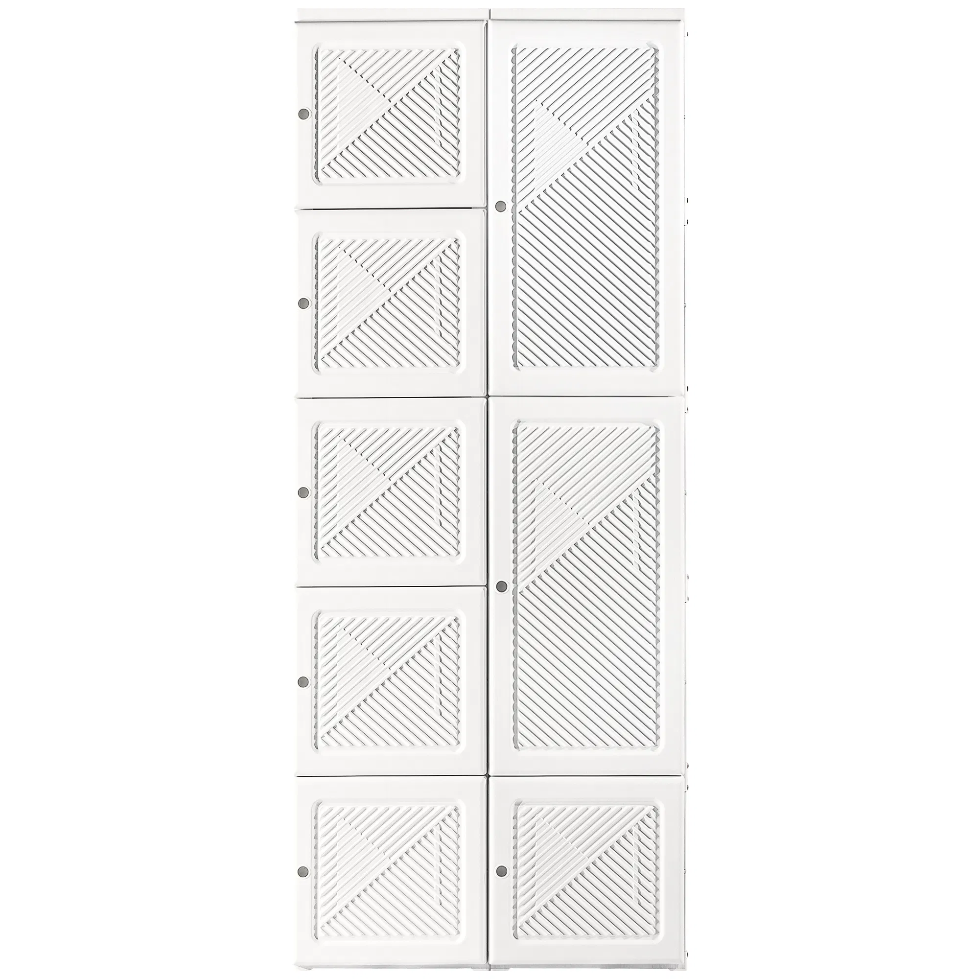 Portable Wardrobe Closet, Folding Bedroom Wardrobe, Clothes Storage Organizer with Cube Compartments, White