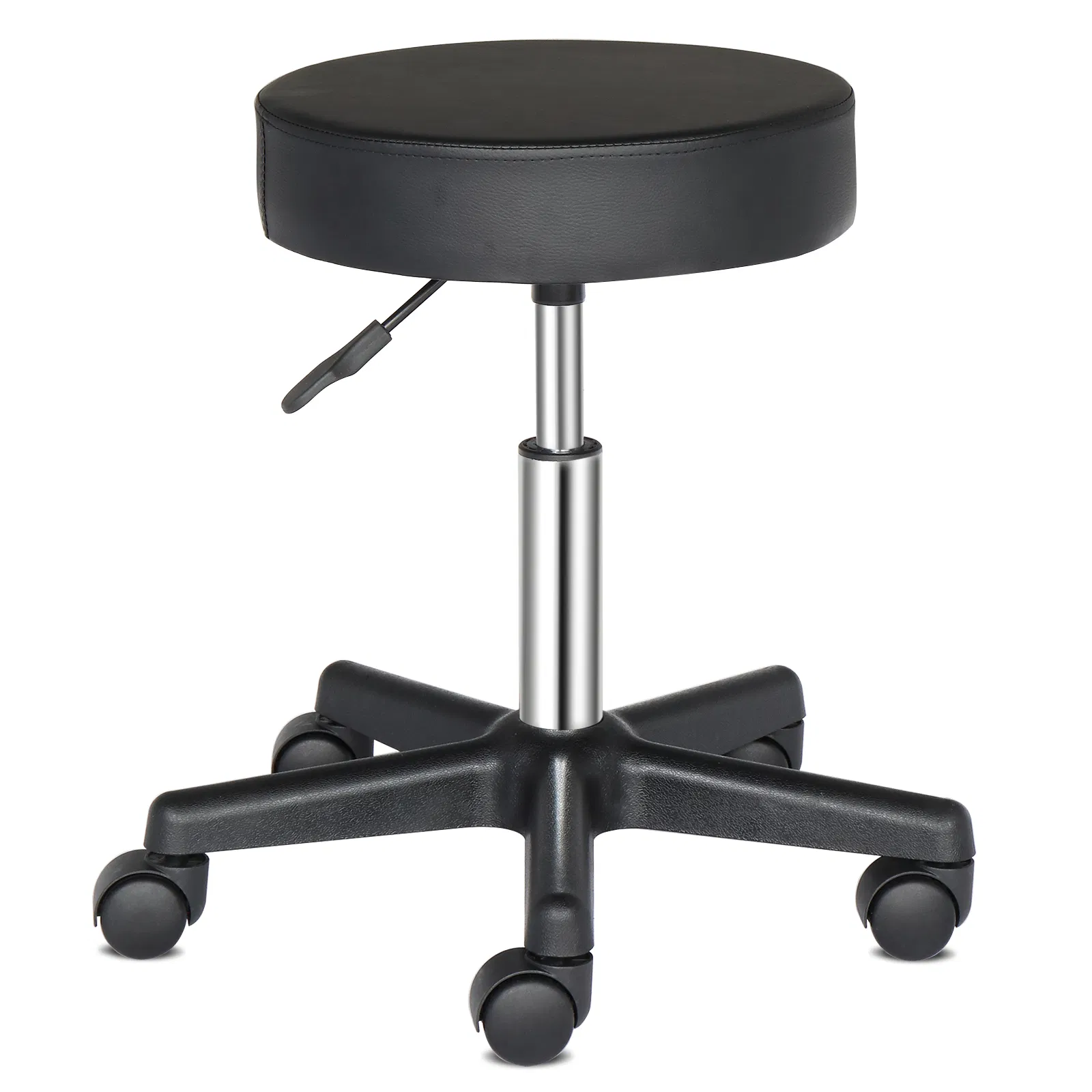 Round Stool Plastic Arch Feet Rotation Bar Stool Black image 3