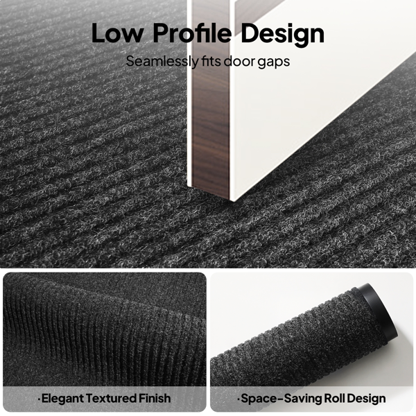 1PC Dark Gray PVC Composite Commercial Entrance Mat, 90x150x0.7cm, Extra-Long Heavy-Duty Floor Protection-14