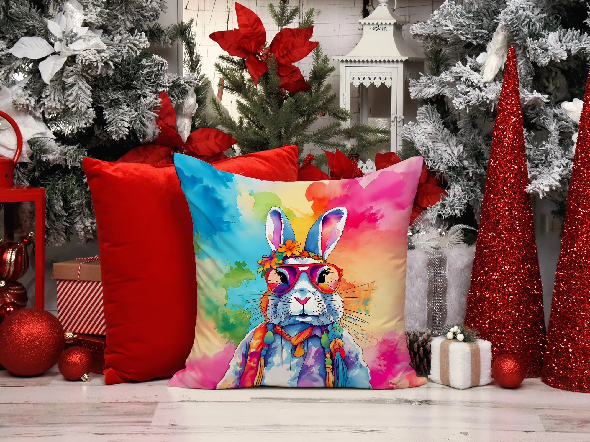 Rabbit Throw Pillow, picture 3 of 5