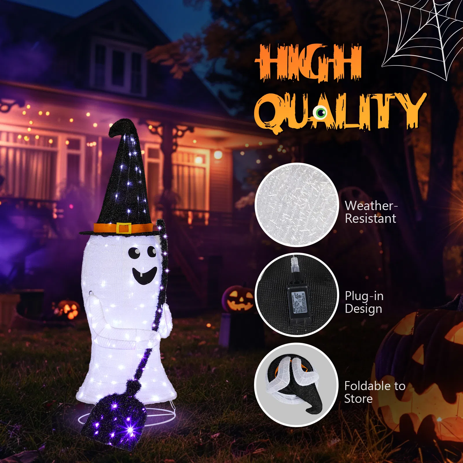 Replace 944001634ft Ghost 100LED Lighted Outdoor Halloween Decorations image 7