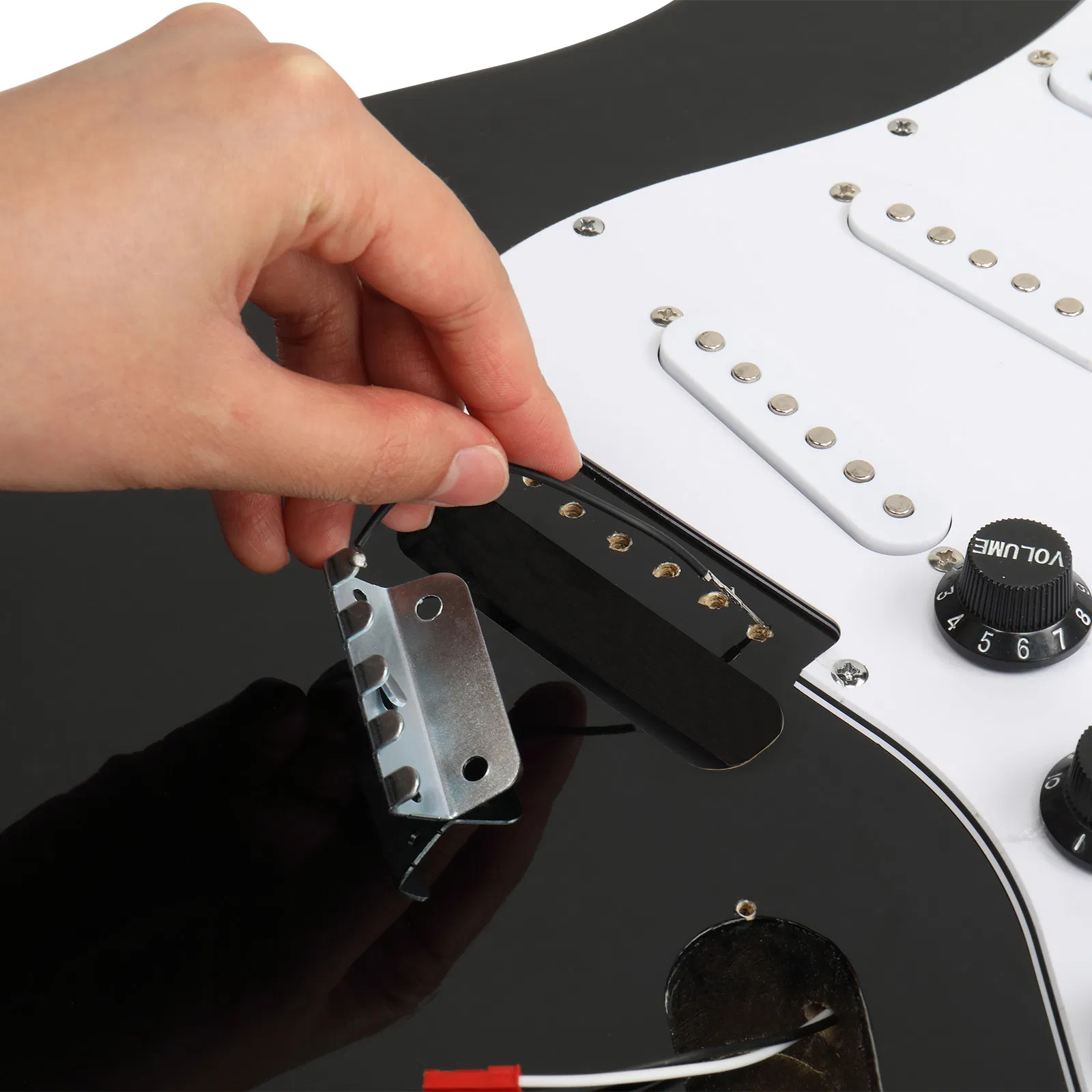 DIY 6 String ST Style Electric Guitar Kits with Mahogany Body, Maple Neck and Accessories Black image 3