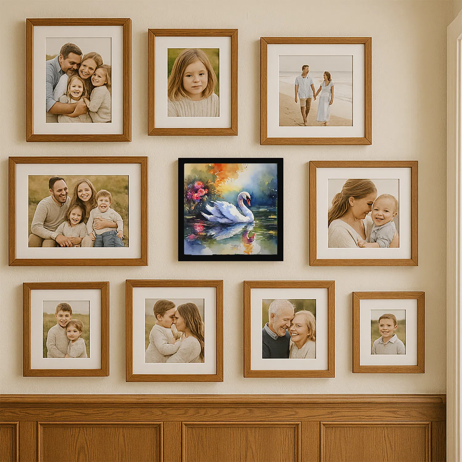 Swan Framed Metal Print, Square, picture 3 of 4