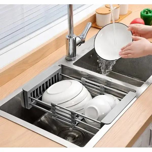 Adjustable Immersion Sink Dish Drying Rack With Stainless Steel Drain Basket - Portable And Retractable Space-Saving Fruit And Vegetable Solution(UPS/UPS logistics delivery supports self-pickup)-23