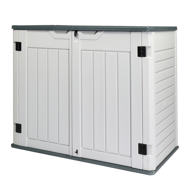 260gal 灰加白 竖纹 HDPE塑料 庭院塑料收纳箱-18