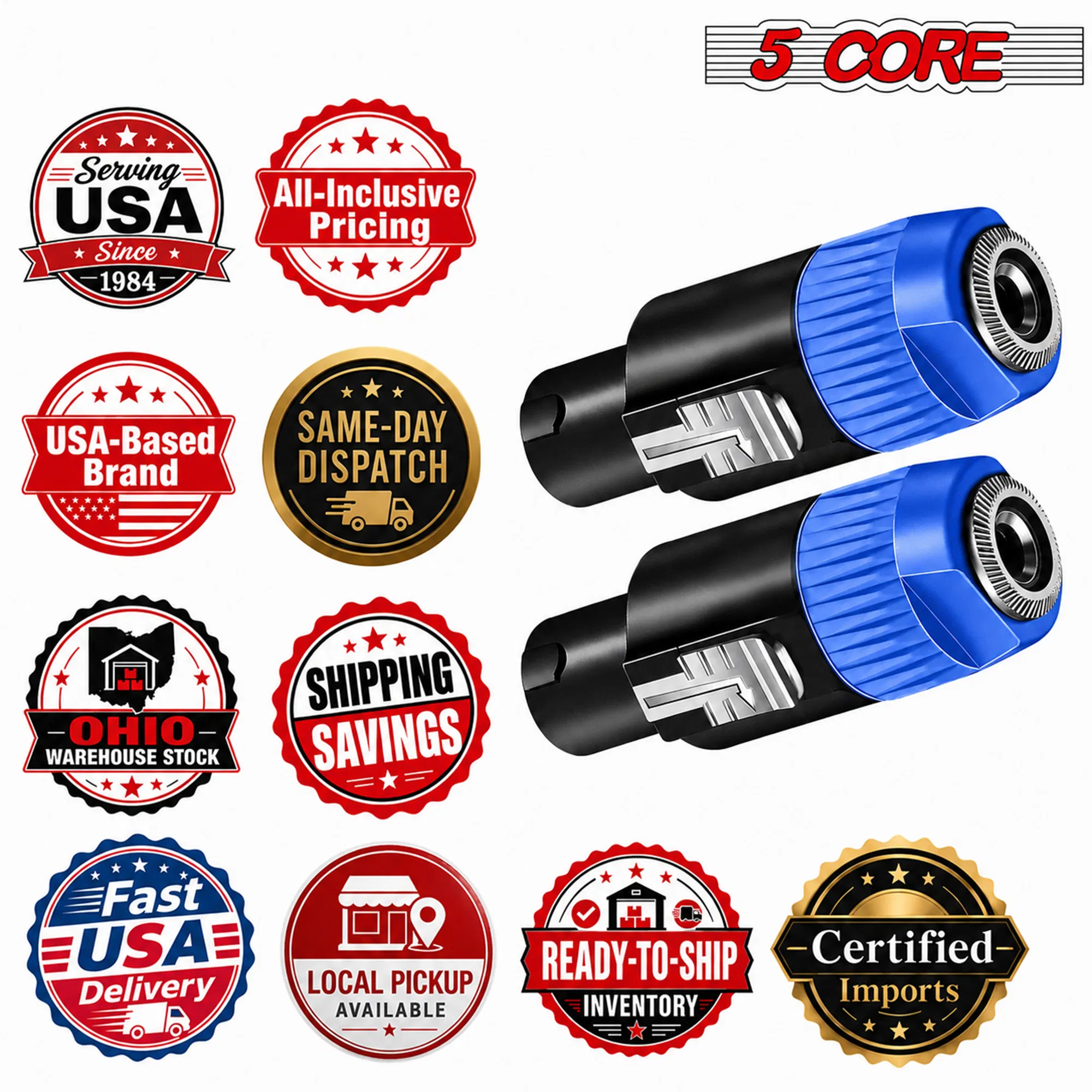 5 Core Speakon Adapter High Quality Audio Jack Male Audio Pin Speaker Adapter Connector image 12