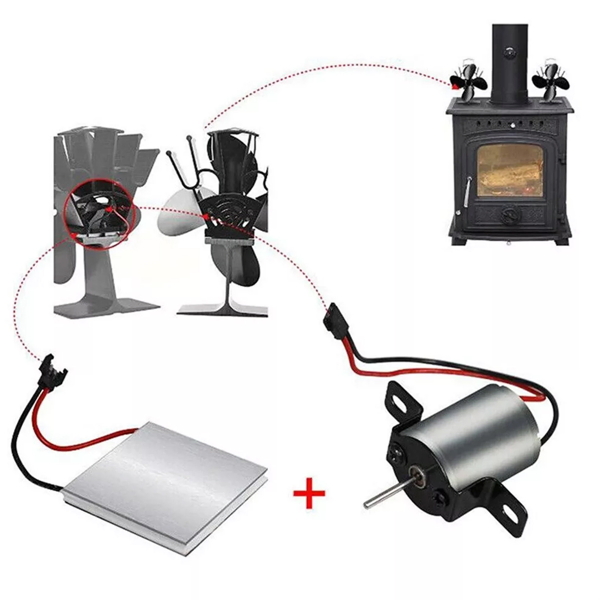 For Stove Burner Fan Fireplace Heating Replace Parts Eco Friendly Motor Tool-27