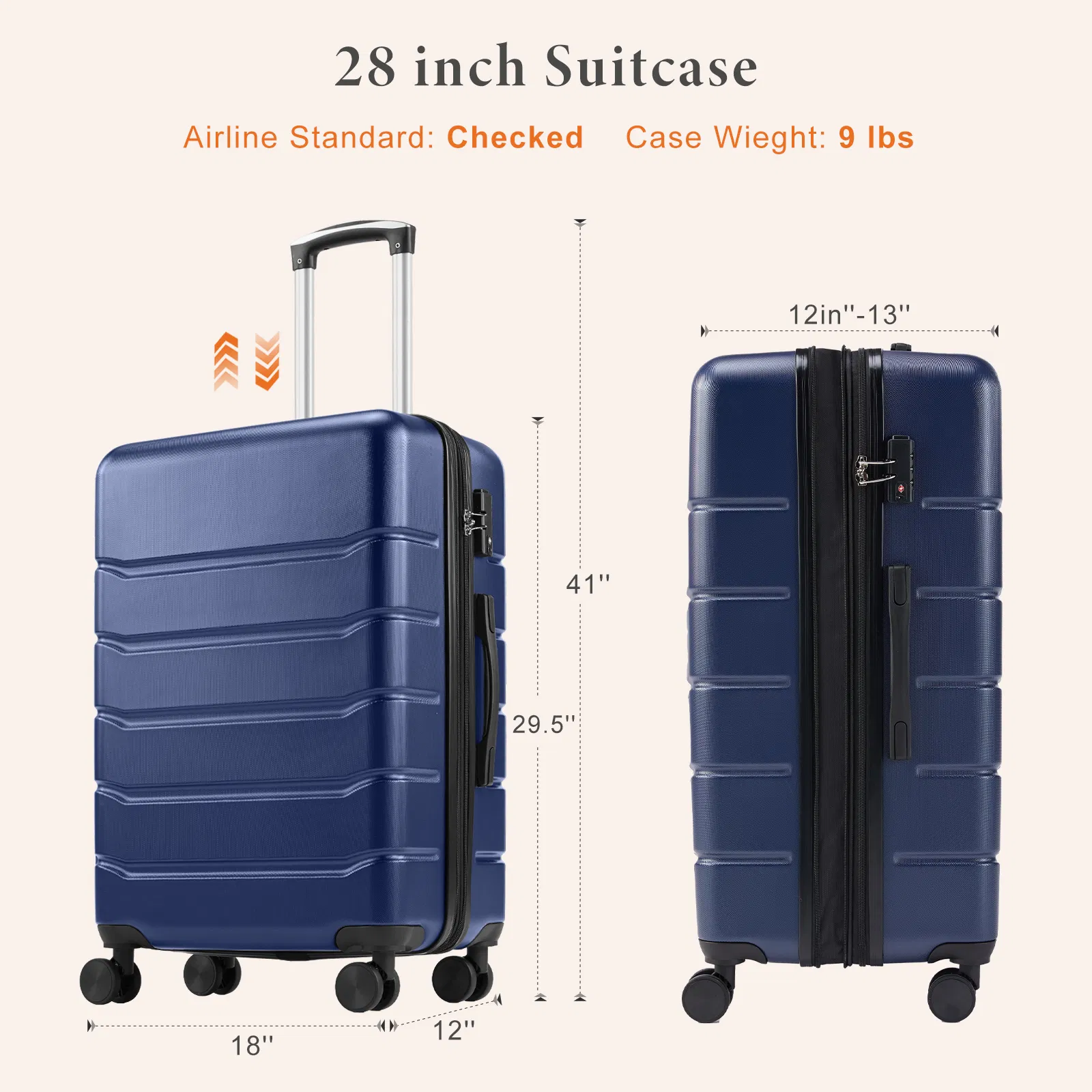 Carry-On Luggage, Hard Shell ABS Suitcase with Double Spinner Wheels, Lightweight Expandable Rolling Luggage with TSA Lock image 4