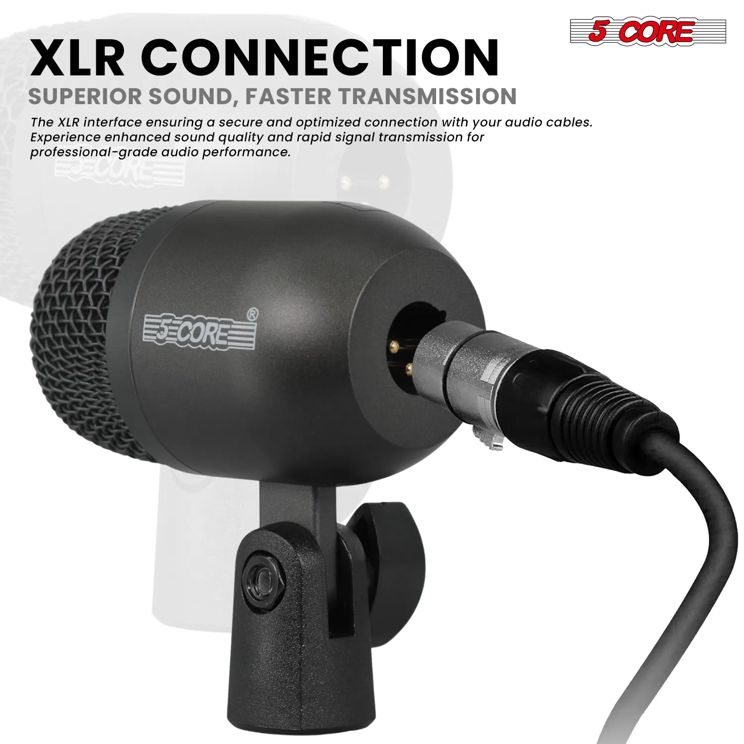 5 Core Drum Microphone Kit 9Pc All Metal Drummer Mics Tom/Snare & Cymbals Wired Instrument Drums Set image 8