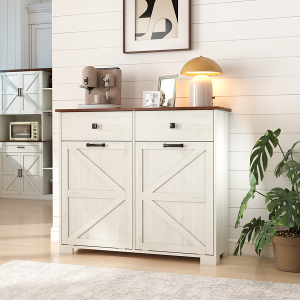 Farmhouse Double Tilt Out Trash Cabinet for 20 Gallon Trash Cans, Free Standing Recycling Cabinet with… image 11