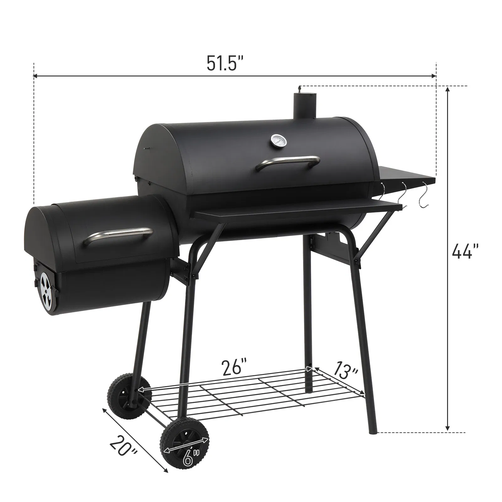 Barrel Charcoal Grill with Offset Smoker & Warming Rack, Outdoor BBQ Grill with 557 Sq. In. Grilling… image 7
