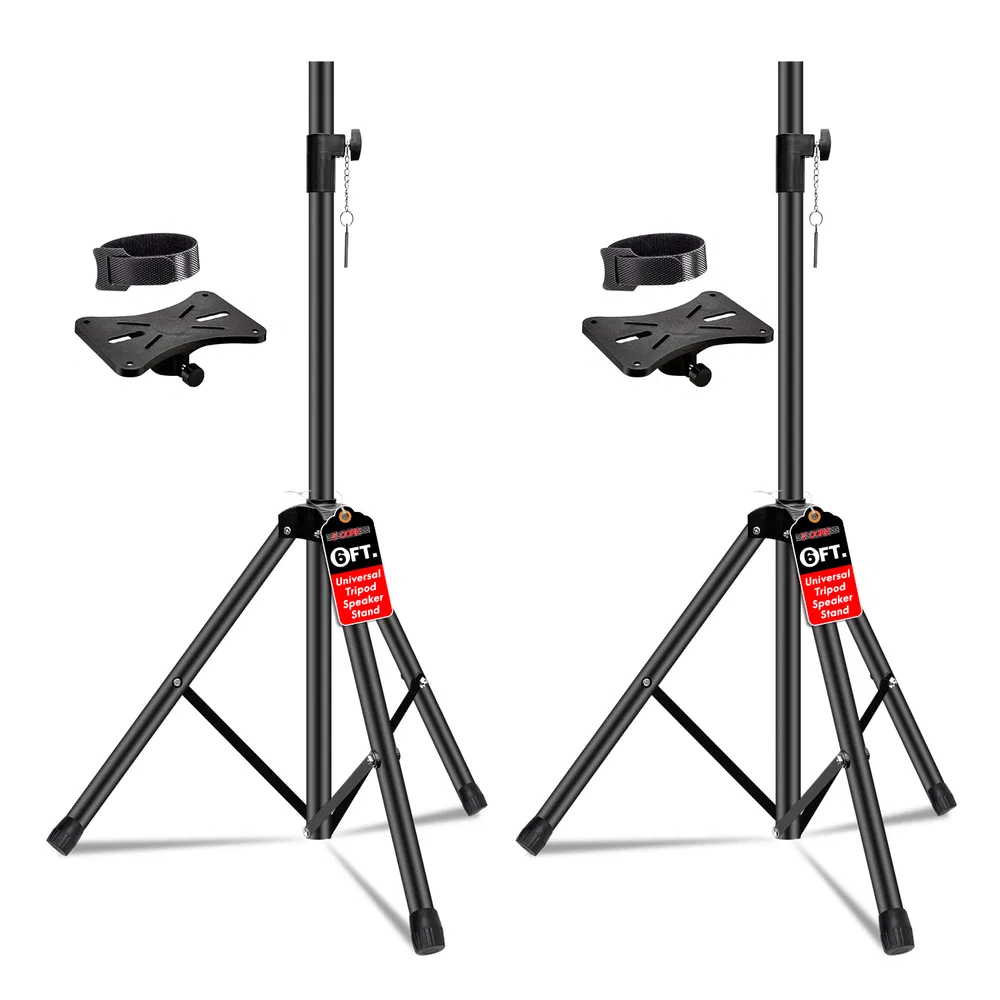 5 Core Speaker Stand Tripod Floor Tall Adjustable Up to 72 Inch DJ Studio Monitor Stands Pole Mount