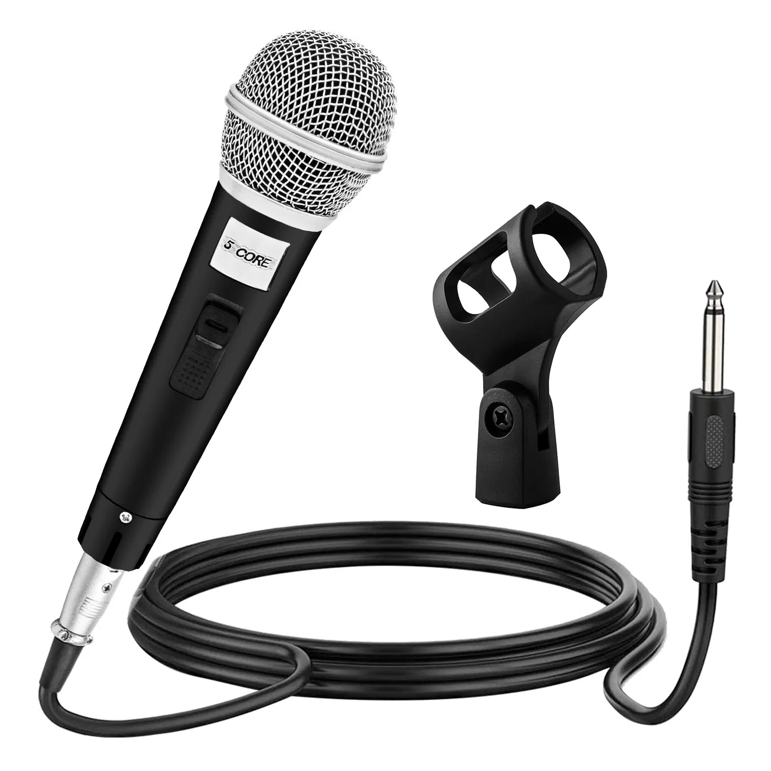 5 CORE Microphone Dynamic Vocal Handheld Mic Cardioid Unidirectional Microfono w On Off Switch + XLR Audio Cable for Singing Karaoke Public Speaking & Parties