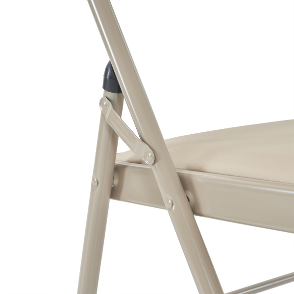 6pcs Elegant Foldable Iron & PVC Chairs for Convention & Exhibition  Light Brown-60