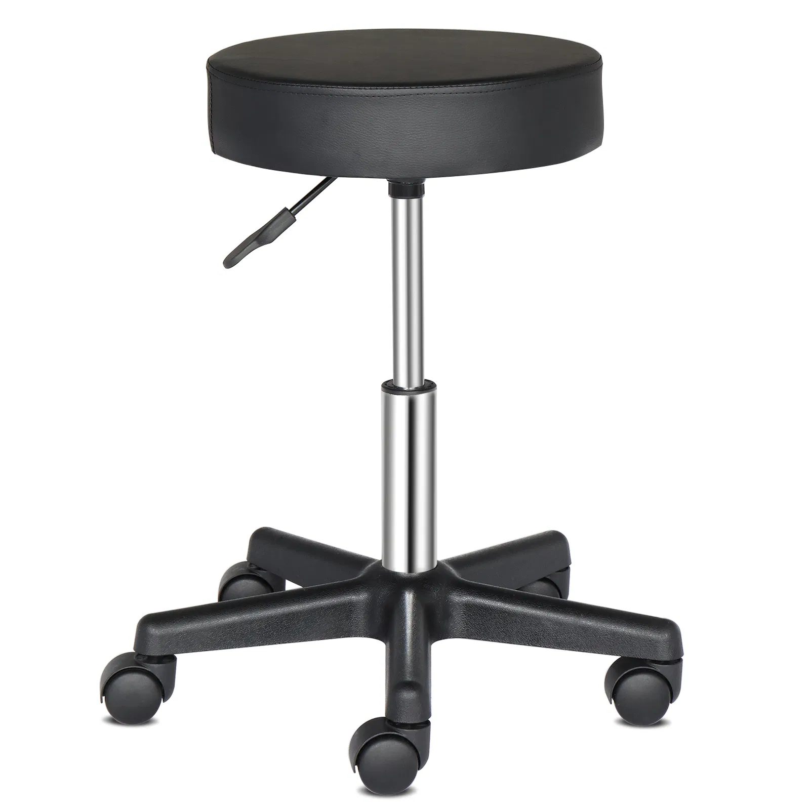 Round Stool Plastic Arch Feet Rotation Bar Stool Black image 4