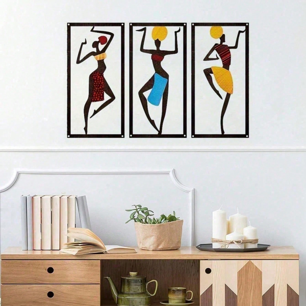 CIFbuy Bohemian Macrame Wall Hanging African Dancer Art Modern Handmade Living Room Bedroom Decor(TikTok, temu pick-up service)-10