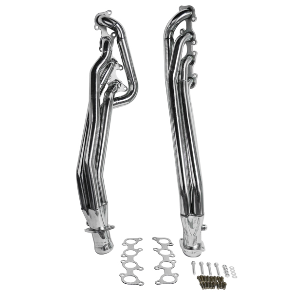 排气歧管 Stainless Steel Exhaust Header Set Polished for 2011-2016 Mustang GT 5.0L/V8-11