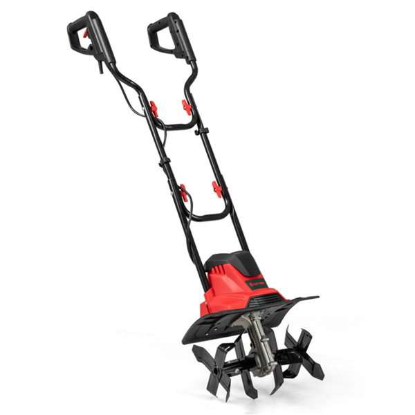 10 Amp  Electric Tiller - 380 RPM Garden Cultivator with 4 Blades, 14