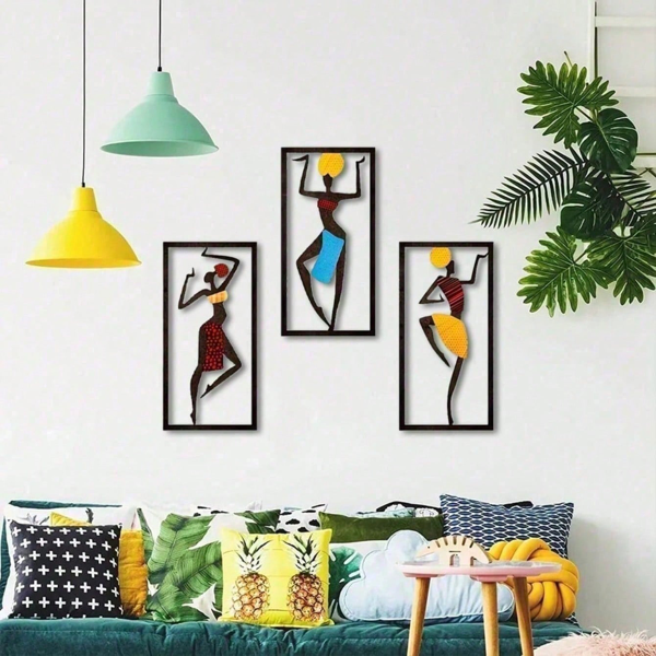 CIFbuy Bohemian Macrame Wall Hanging African Dancer Art Modern Handmade Living Room Bedroom Decor(TikTok, temu pick-up service)-14