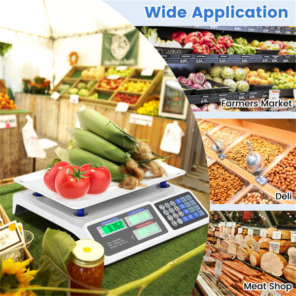 66lb/30kg Digital Produce Scale: 0.01lb/5g Precision, Dual Backlit LCD, 3 Power Options, Detachable Stainless Steel Platform for Market/Deli-19