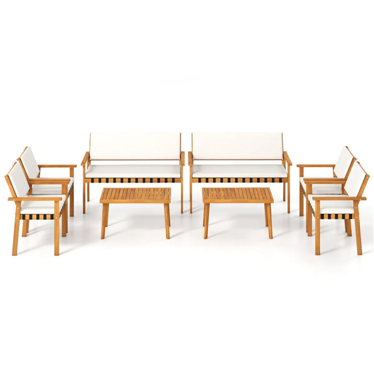 Acacia Wood Patio Conversation Set, picture 2 of 5