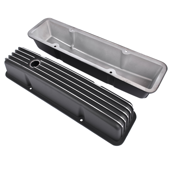 气门室盖 Valve Covers Fabricated Aluminum Polished for Chevy Small Block 283 302 305 327 350 400 1958-1986 Black-15