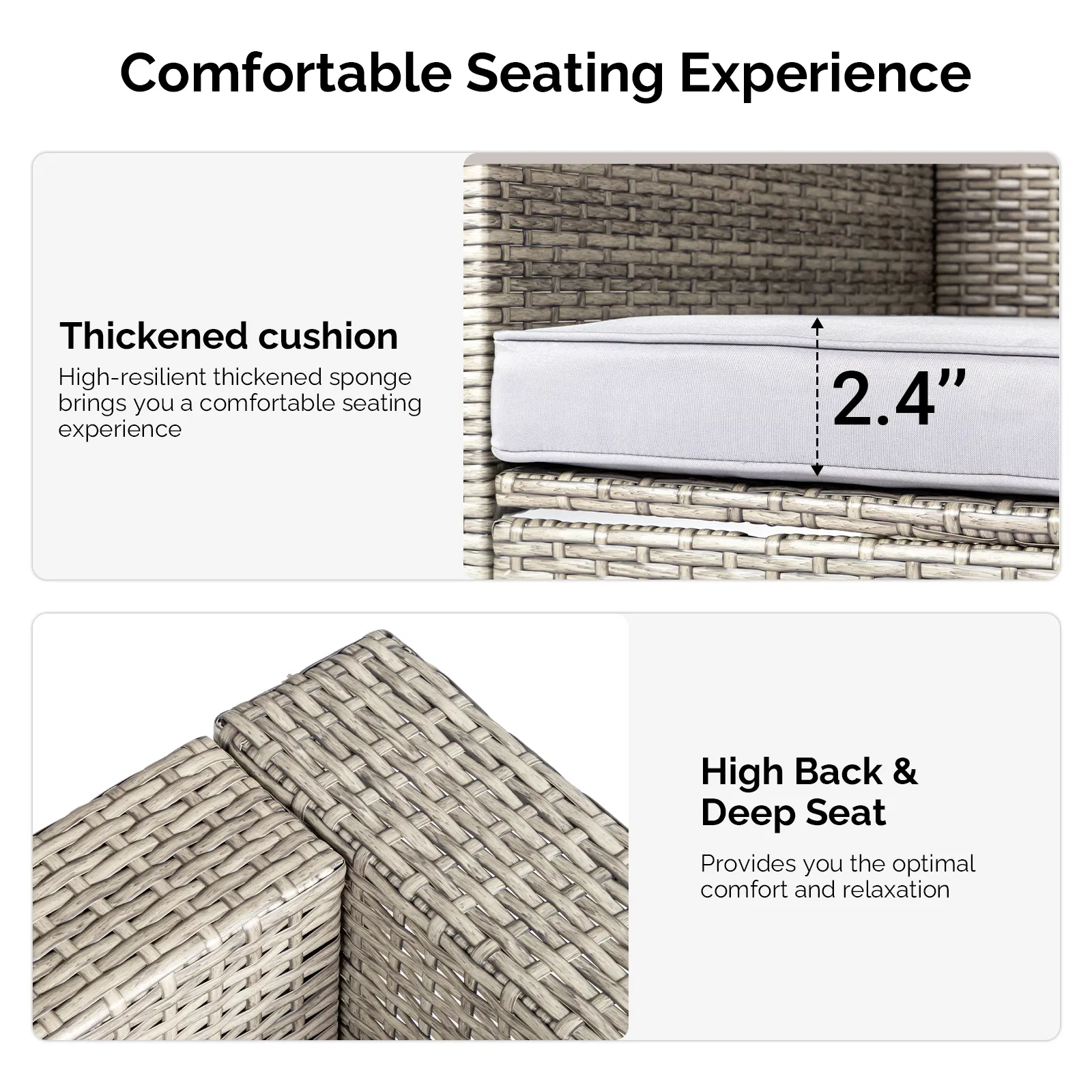2pcs armless sofa + 2pcs footstool + 1pcs double sofa + 1pcs coffee table with storage, gray gradient… image 4