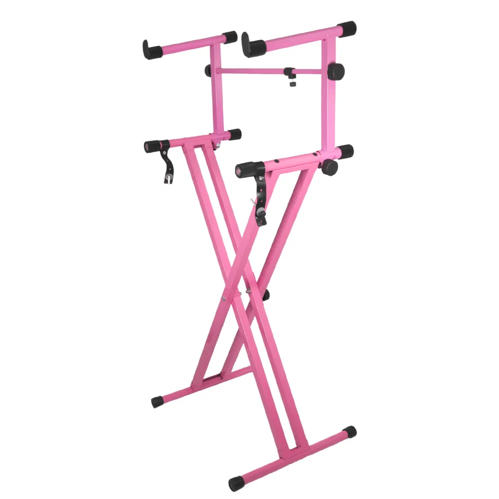 5 Core 2 Tier Keyboard Stand Double X Style Adjustable Electric Piano Riser Holder