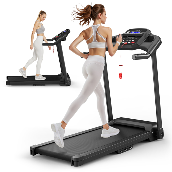 Treadmills for Home Treadmill with Incline Walking Pad Treadmill Running Machine 2.5HP Quiet Brushless, 265 Lbs Capacity, App, Pulse Sensor Heart Rate with LCD Display Holder for Cup & Phone-12