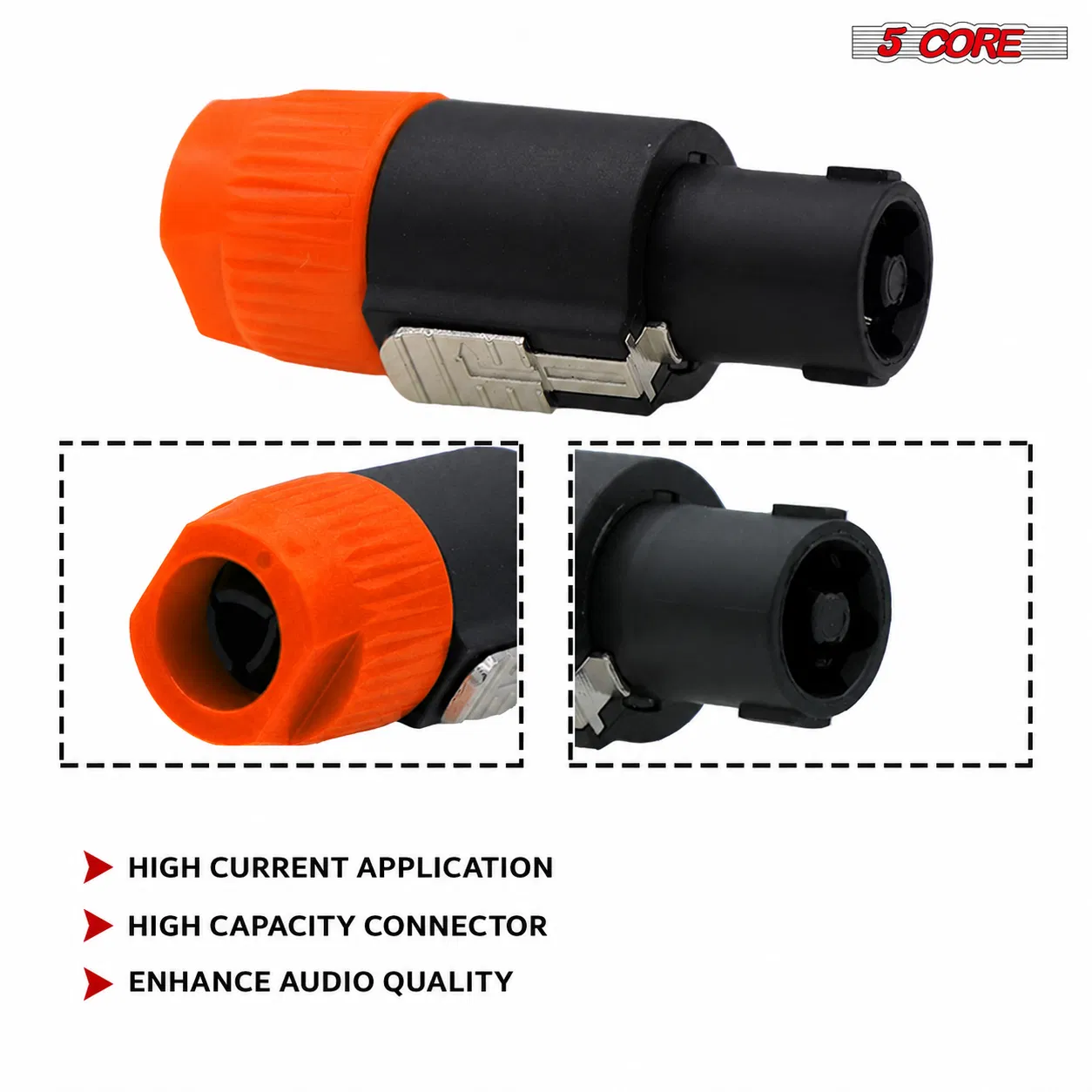 5Core Speakon Adapter High Quality Audio Jack Male Audio Pin Speaker Adapter Connector image 4
