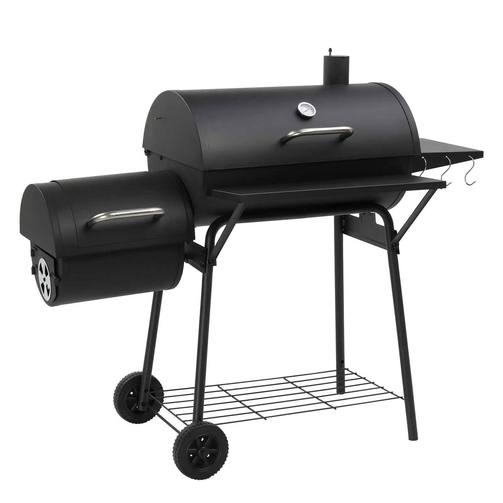 Barrel Charcoal Grill with Offset Smoker & Warming Rack β photo 3