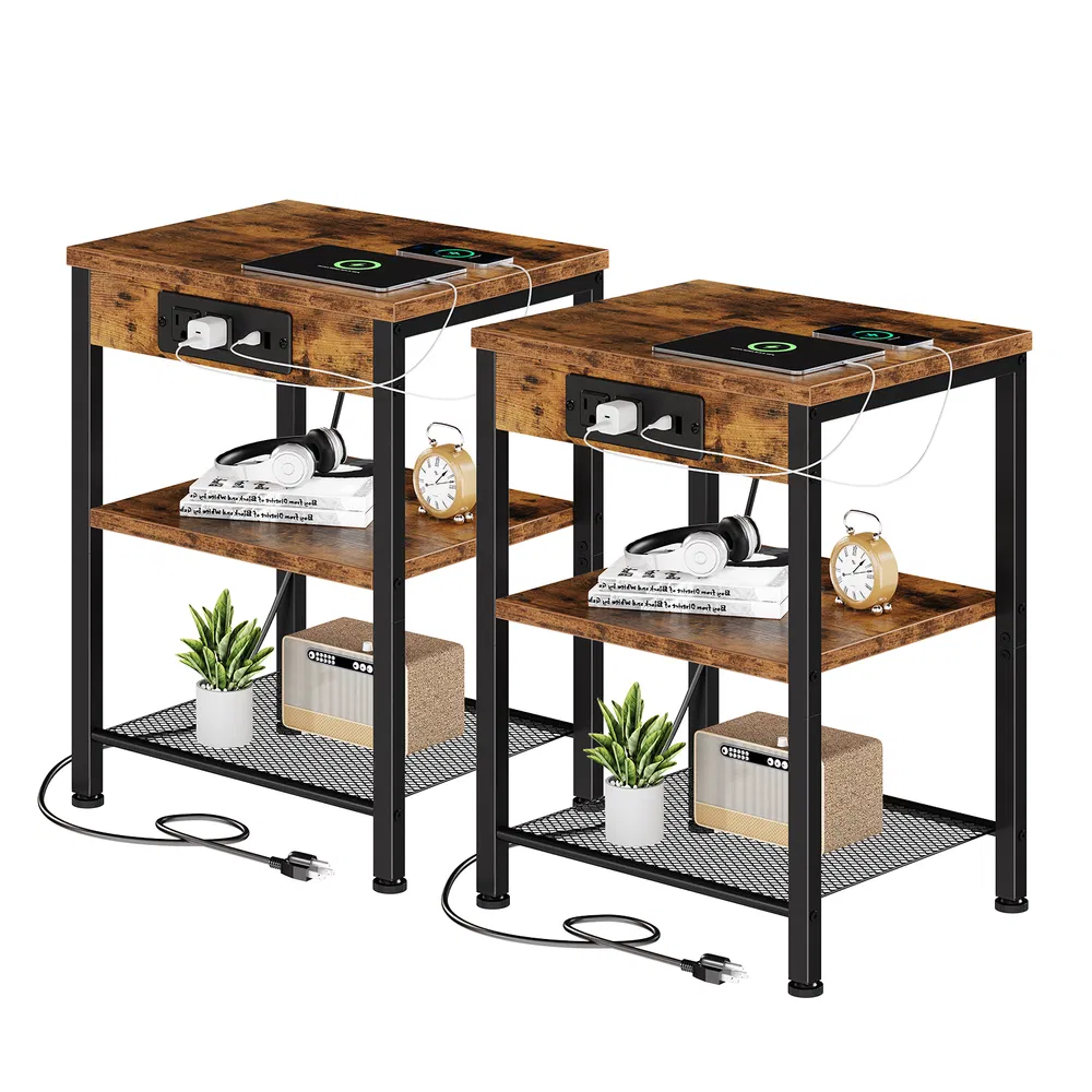 Charging Side Table with Adjustable Shelves, picture 8 of 8